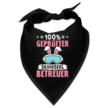Skilehrer 100 % GEPRÜFTER SKIHASERL BETREUER - Bandana - Schwarz - Vorne