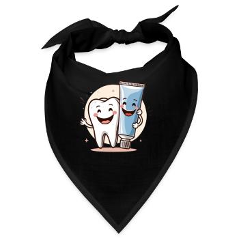Lächelnder Zahn mit Zahnpasta - Bandana - Schwarz - Vorne