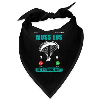 Gleitschirmflieger MUSS LOS DIE THERMIK RUFT - Bandana - Schwarz - Vorne