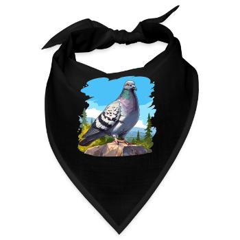 Tauben Taube - Bandana - Schwarz - Vorne
