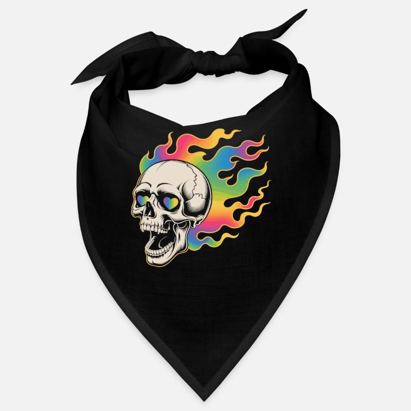 Crâne psychédélique dans un design de feu Bandana