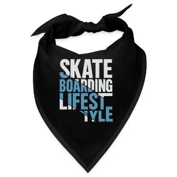 Skateboarding Lifestyle Retro Typo Design - Bandana - Schwarz - Vorne