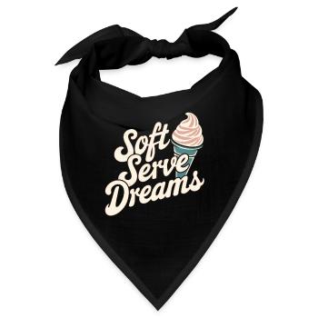 Soft Serve Dreams – Retro Eiscreme - Bandana - Schwarz - Vorne