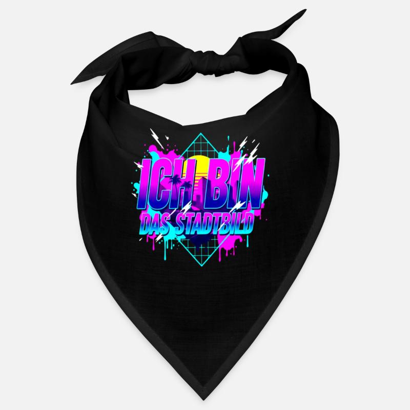 Ich Bin das Stadtbild - 80er Retro Synthwave Neon Bandana