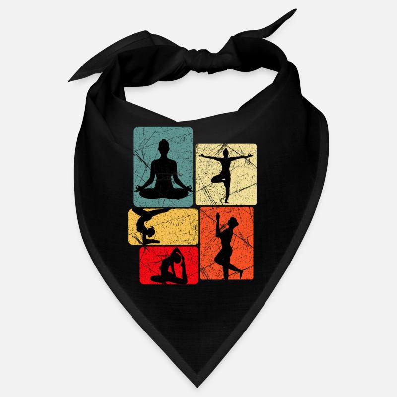 Silhouettes de yoga en blocs de couleur Bandana