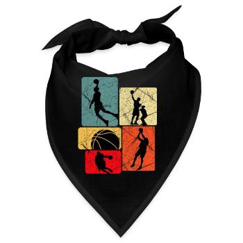 Basketball Silhouette Grid - Bandana - Schwarz - Vorne
