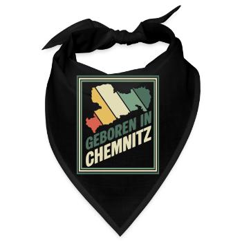 Geboren in Chemnitz Vintage Signet - Bandana - Schwarz - Vorne