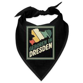 Geboren in Dresden Retro - Bandana - Schwarz - Vorne