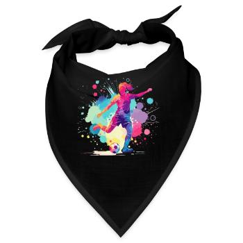 Fußball Fußballerin, Fussballspielerin, bunt Frau - Bandana - Schwarz - Vorne
