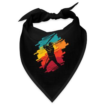 Bunter Baseball Spieler Kinder Männer Baseballer - Bandana - Schwarz - Vorne