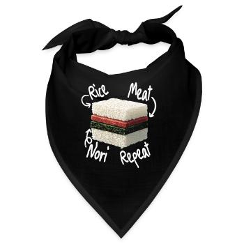 Musubi Rice Meat Nori Repeat - Bandana - Schwarz - Vorne