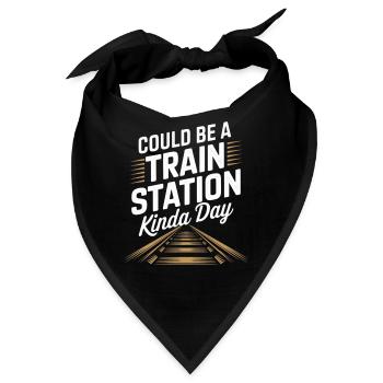 Könnte ein Bahnhofs Tag sein - Bandana - Schwarz - Vorne