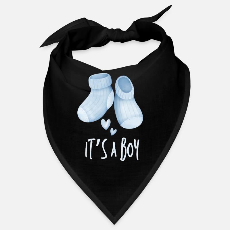 Blaue Babystiefel, es ist ein Junge Bandana
