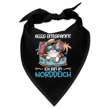 Nordsee Urlaub ALLES ENTSPANNT BIN IN NORDDEICH - Bandana - Schwarz - Vorne