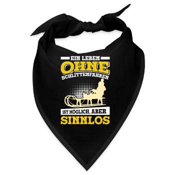 Rodeln EIN LEBEN OHNE SCHLITTENFAHREN SINNLOS - Bandana - Schwarz - Vorne