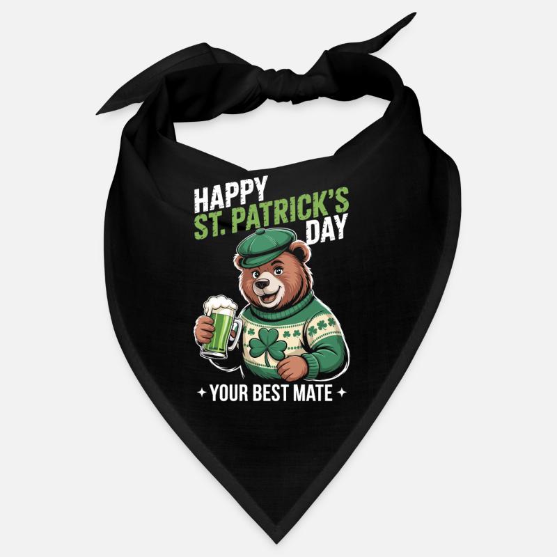 St Patrick's Bär mit Grünem Mantel Bandana