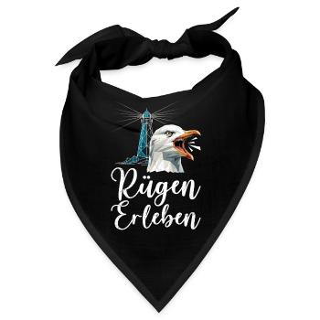 Rügen Urlaub RÜGEN ERLEBEN Ostsee Lustiges - Bandana - Schwarz - Vorne
