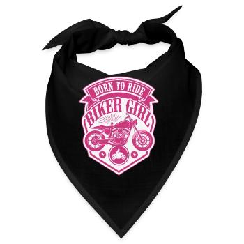 Biker Girl Motorcycle Pink Shield - Bandana - Schwarz - Vorne