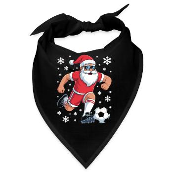 Santa Kickt Ball Weihnachtsfußball - Bandana - Schwarz - Vorne