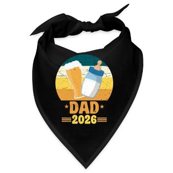 Papa 2026 Papa und Baby Werbepapa - Bandana - Schwarz - Vorne