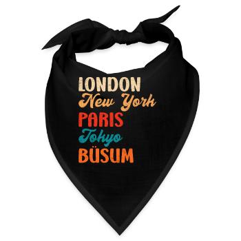 Wattenmeer LONDON NEW YORK PARIS BÜSUM Lustig - Bandana - Schwarz - Vorne