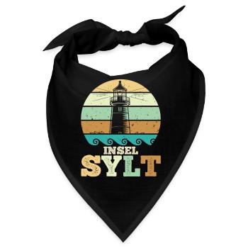 Nordsee INSEL SYLT Wattenmeer Lustiges - Bandana - Schwarz - Vorne