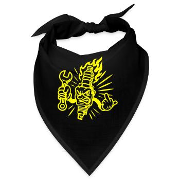 Bad Spark – Freche Zündkerze mit Schraubenschlüsse - Bandana - Schwarz - Vorne