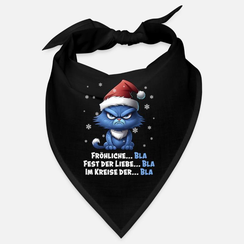 Ich hasse Weihnachten - Grummelige Blaue Katze Bandana