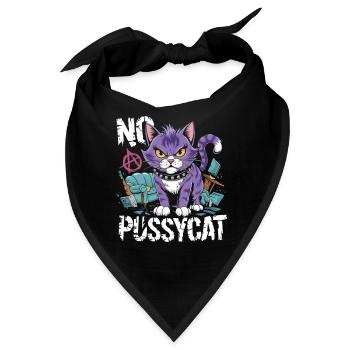 Rebellische Katze No Pussycat Design - Bandana - Schwarz - Vorne