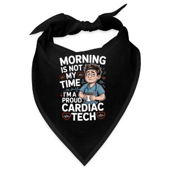 Cardiac Tech Morning Is Not My Time Echo Tech - Bandana - Schwarz - Vorne
