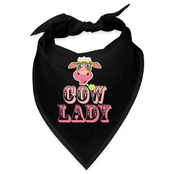 Cow Lady - für Kuhfreundinnen - Bandana - Schwarz - Vorne