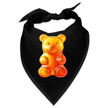 Orangener Gummibär Teddybär - Bandana - Schwarz - Vorne