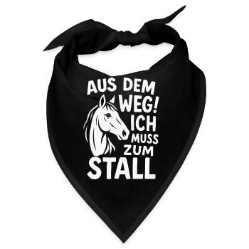 Aus dem Weg Ich muss zum Stall Reiten Reiterin - Bandana - Schwarz - Vorne