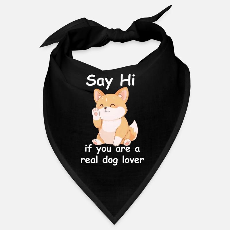 Citation drôle du Tee Say Hello Dog Lover - Bandana - noir