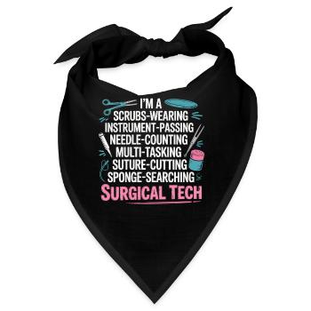 Surgical Tech Power Wortkunst - Bandana - Schwarz - Vorne