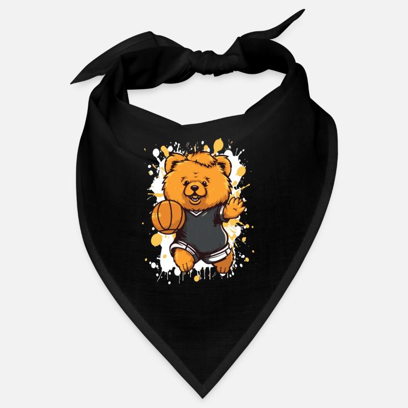 Kleiner Bär mit Basketball Bandana