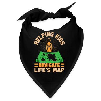 Girl Scout Leader Helping Kids Navigate Scout - Bandana - Schwarz - Vorne