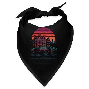 Nachtsonne über Amsterdamer Kanäle - Bandana - Schwarz - Vorne