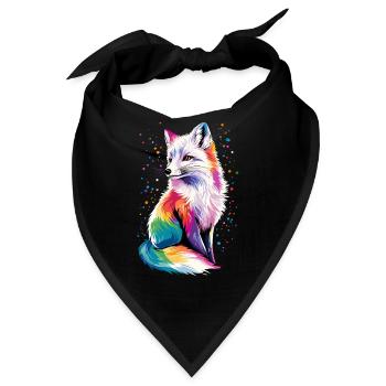 Polarfuchs Schneefuchs Eisfuchs Süßer Weißer Fuchs - Bandana - Schwarz - Vorne