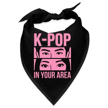 K-Pop Blick Pink in Area - Bandana - Schwarz - Vorne