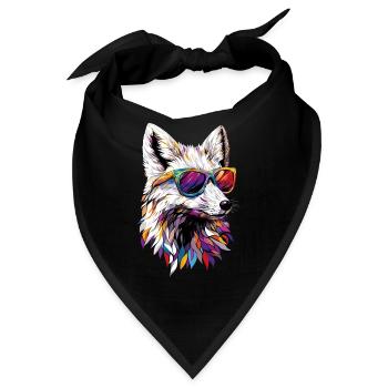 Polarfuchs Schneefuchs Eisfuchs Süßer Weißer Fuchs - Bandana - Schwarz - Vorne