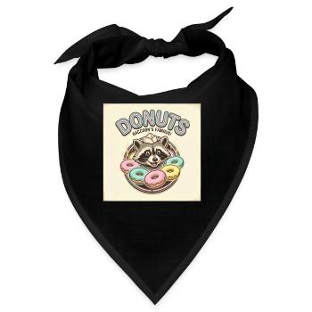 Donuts Raccoons Famous Süße Waschbär Donuts - Bandana - Schwarz - Vorne