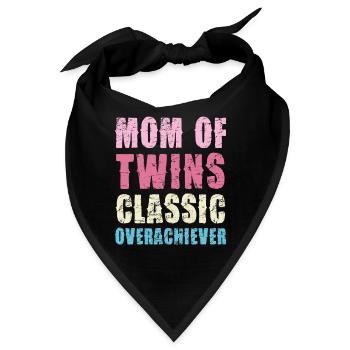 Mama von Zwillingen – Klassisch Überflieger - Bandana - Schwarz - Vorne
