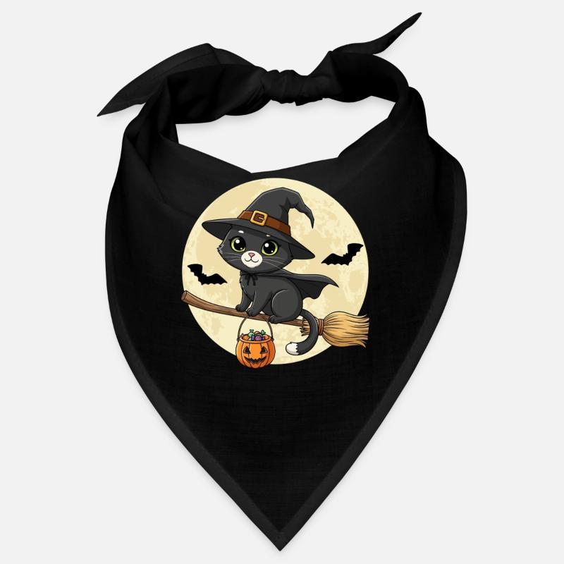 Chat mignon Sorcière Halloween Chat noir Bandana