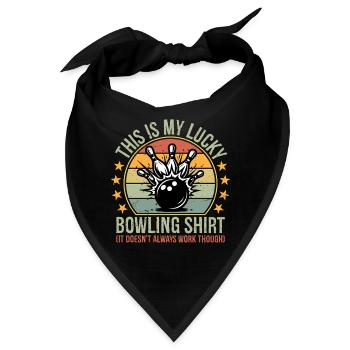Vintage Funny Bowling Team This is My Lucky Bow - Bandana - Schwarz - Vorne