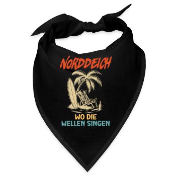 NORDDEICH WO DIE WELLEN SINGEN Lustiges - Bandana - Schwarz - Vorne