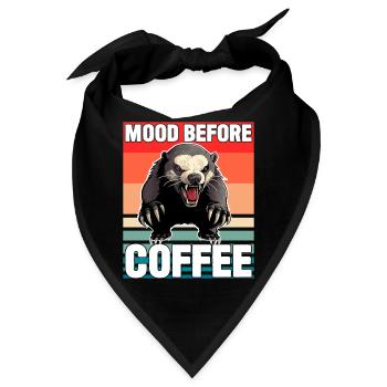 Honigdachs-Stimmung vor dem Kaffee - Bandana - Schwarz - Vorne