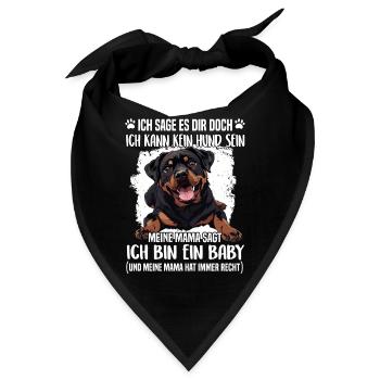 Rottweiler Hundehalter T für Rottweiler Mama - Bandana - Schwarz - Vorne