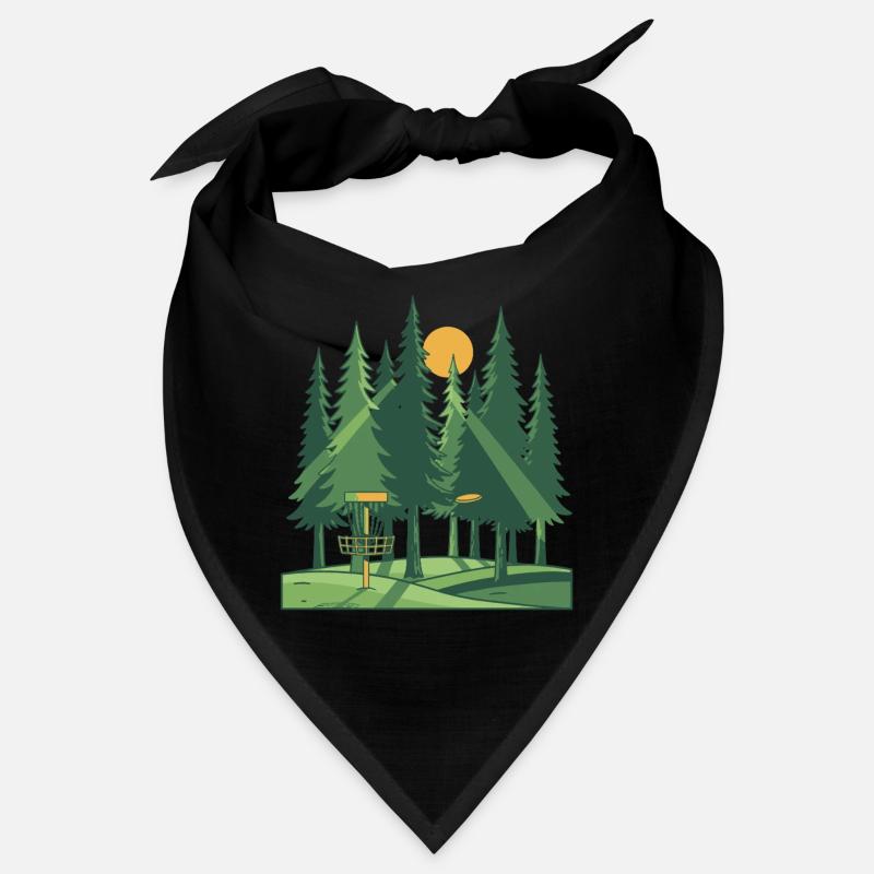 Disc Golf Forêt Coucher de soleil Scène du panier volant à disque Bandana