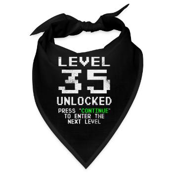 35 Geburtstag Gamer Level 35 unlocked - Bandana - Schwarz - Vorne